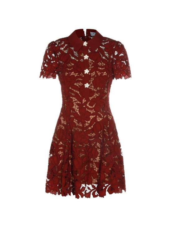 26FW 셀프 포트레이트 미디 원피스 111SABURGUNDY Red