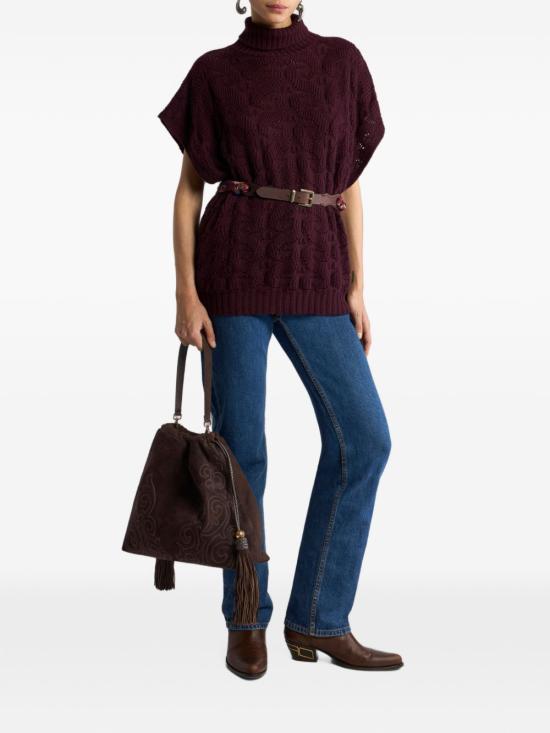 26FW 에트로 반팔 티셔츠 WRKE0410AU12AR0369 Burgundy - ETRO