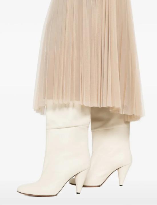 26SS 파비아나 필리피 와이드 플리츠 튤 스커트 GND266F426L7380157 Beige - FABIANA FILIPPI