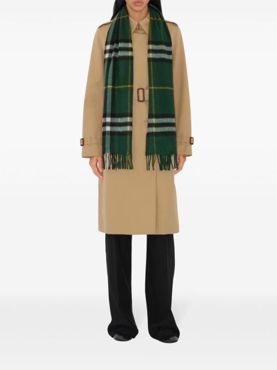 26FW 버버리 프린지 엠브로이더드 캐시미어 머플러 8094653DARKFERNGREEN - BURBERRY