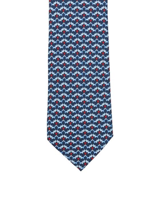 26FW 살바토레 페라가모 넥타이 789827351389NAVY Patterned - SALVATORE FERRAGAMO