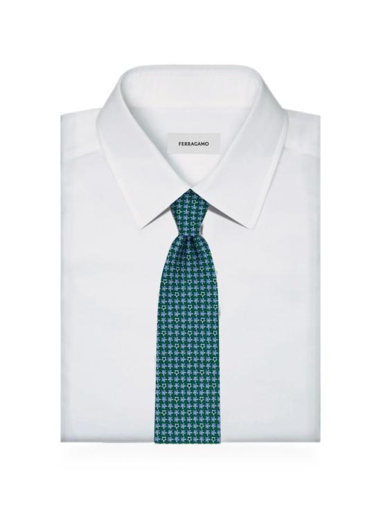 26FW 살바토레 페라가모 넥타이 794744351456VERDE Patterned - SALVATORE FERRAGAMO