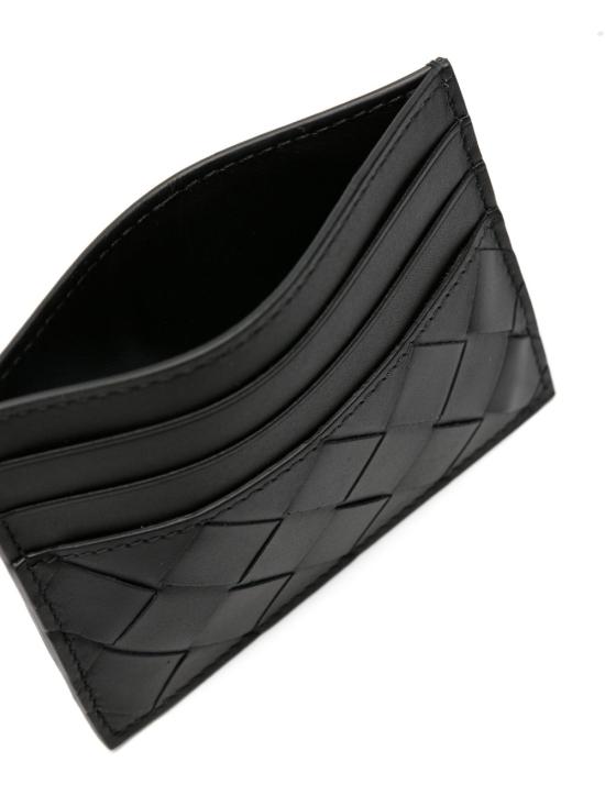26FW 보테가베네타 인트레치아토 크레딧 카드 케이스 743209VCPQ38803 BLACK SILVER - BOTTEGA VENETA