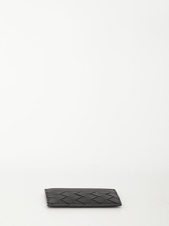 26FW 보테가베네타 인트레치아토 크레딧 카드 케이스 743209VCPQ38803 BLACK SILVER - BOTTEGA VENETA