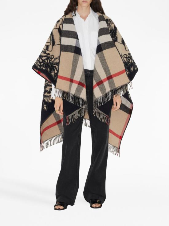 26FW 버버리 EKD 리버시블 체크 울 케이프 8074875A7026 BEIGE - BURBERRY