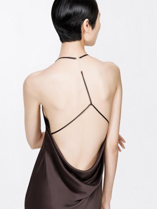 26FW 톰포드 롱 원피스 AB3711FAX1720 EDB BROWN - TOMFORD