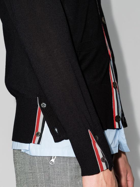  톰브라운 4바 서스테이너블 파인 메리노 울 클래식 가디건 MKC002A Y1014 415 NAVY - THOM BROWNE