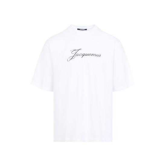 26FW 자크뮈스 로고 프린트 장식 티셔츠 TSM00639AJ00289 100 WHITE