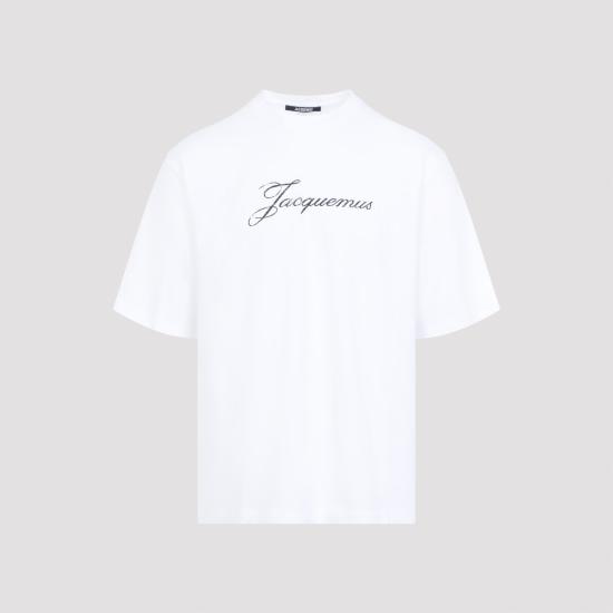 26FW 자크뮈스 로고 프린트 장식 티셔츠 TSM00639AJ00289 100 WHITE - JACQUEMUS