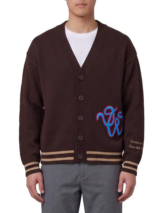 26FW 오프화이트 가디건 OMHB019F26KNI00150 510 BROWN