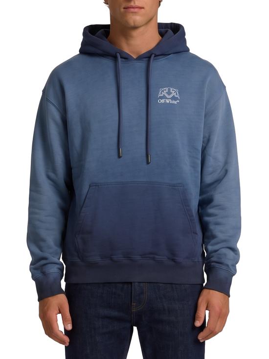 26FW 오프화이트 후드 티셔츠 OMBB085F26FLE00W40 411 BLUE