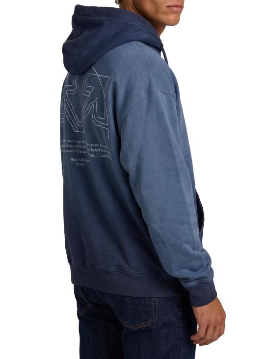 26FW 오프화이트 후드 티셔츠 OMBB085F26FLE00W40 411 BLUE - OFF WHITE