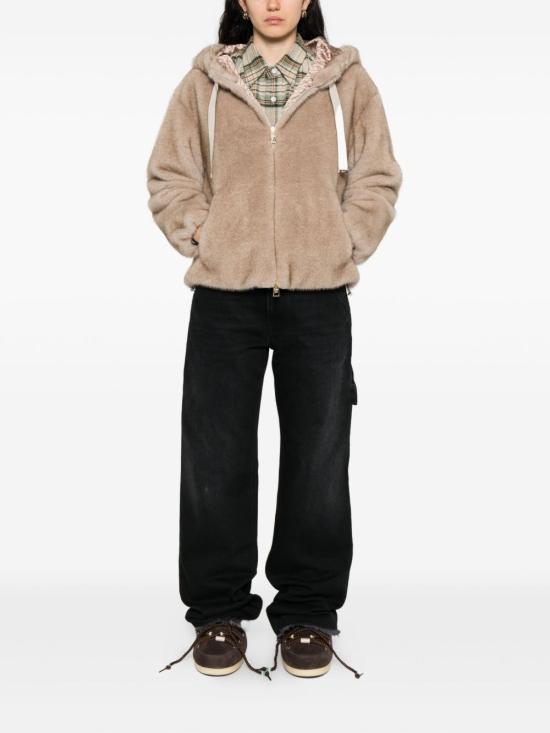 26FW 에르노 멜란지 얼터너티브 밍크 퍼 보머 자켓 GI000318D12739 1985 BEIGE - HERNO