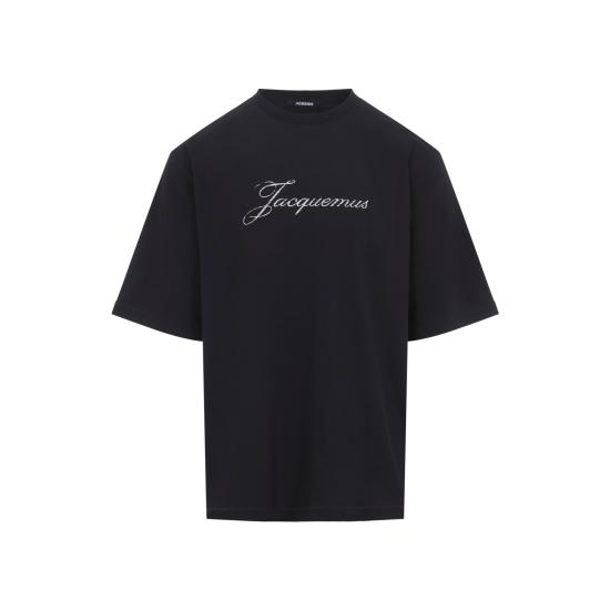 26FW 자크뮈스 로고 프린트 장식 티셔츠 TSM00639AJ00289 990 BLACK