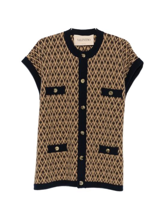 26FW 발렌티노 가라바니 니트 베스트 9V3KA06MAR10PF BEIGE BROWN