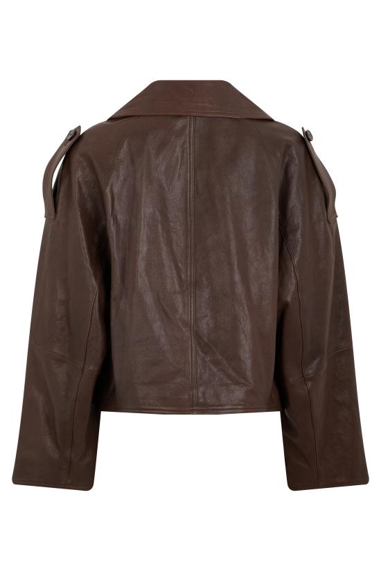 26FW 위켄드막스마라 가죽 자켓 WKDFELINO2625446051600002 brown - WEEKEND MAX MARA
