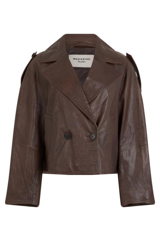 26FW 위켄드막스마라 가죽 자켓 WKDFELINO2625446051600002 brown