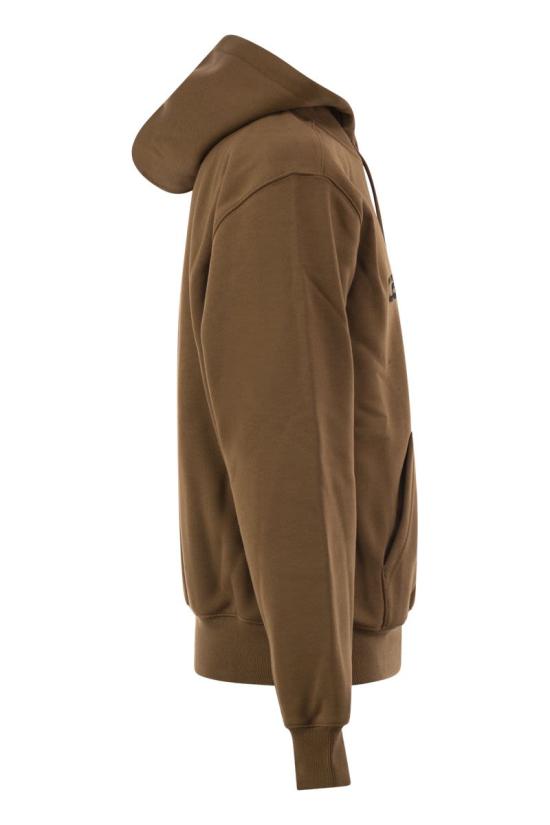 26FW 칼하트 WIP 로고 후드 티셔츠 I030547 3YYXX BROWN - CARHARTT WIP