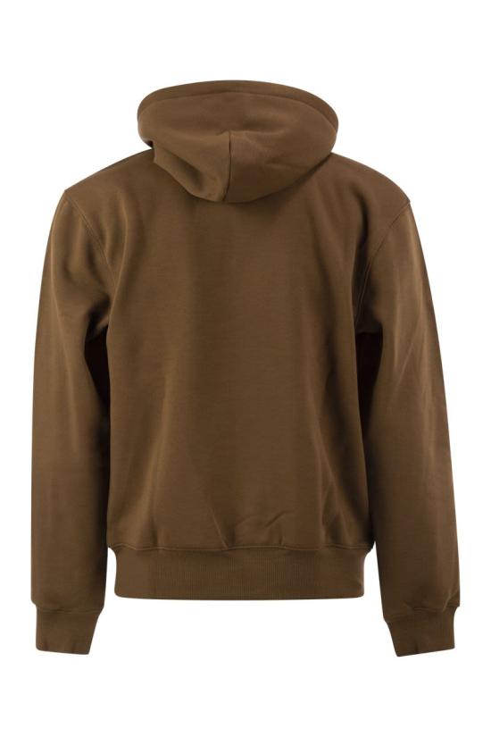 26FW 칼하트 WIP 로고 후드 티셔츠 I030547 3YYXX BROWN - CARHARTT WIP
