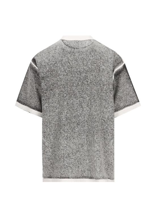 26FW 발렌시아가 로고 프린트 헤더드 미디엄 핏 티셔츠 764235TUVS2 1000 GREY - BALENCIAGA