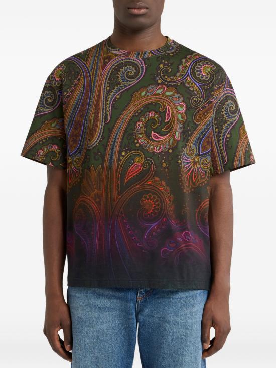 26FW 에트로 반팔 티셔츠 MRMA0004AK13Z X0890 GREEN - ETRO