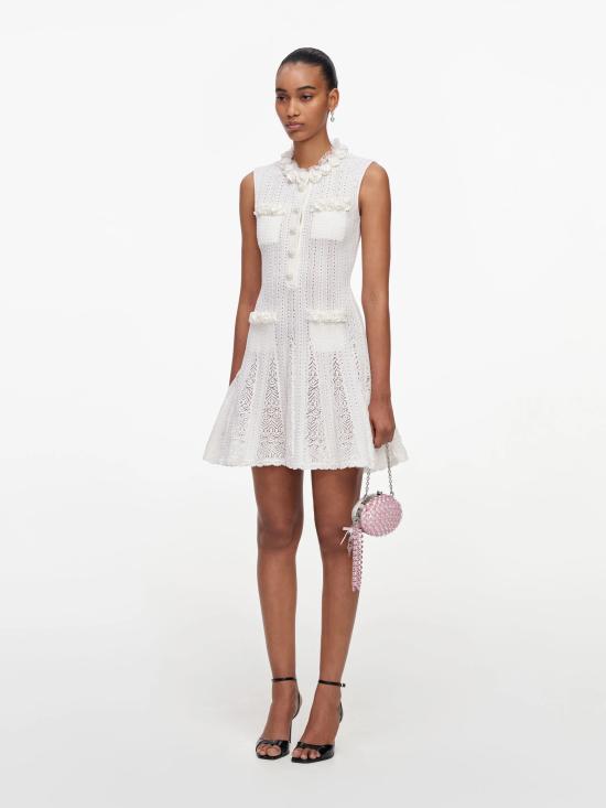 26FW 셀프 포트레이트 숏 원피스 AW26094SBWWHITE BIANCO - SELF PORTRAIT