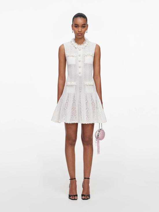 26FW 셀프 포트레이트 숏 원피스 AW26094SBWWHITE BIANCO