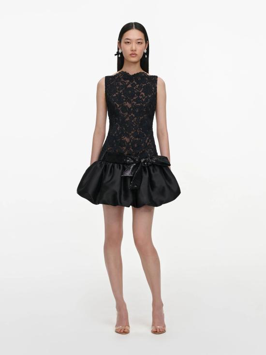 26FW 셀프 포트레이트 미디 원피스 AW26013SBBLACK NERO