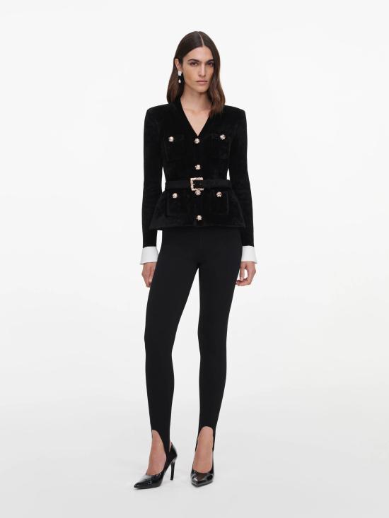 26FW 셀프 포트레이트 블라우스 AW26099TABBLACK NERO