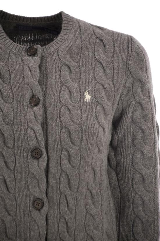 26FW 폴로 랄프로렌 로고 자수 크루넥 가디건 211972104500 GRIGIO - POLO RALPH LAUREN