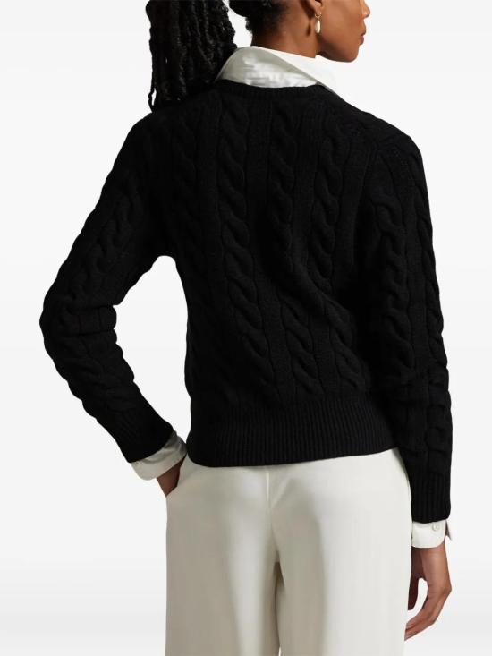 26FW 폴로 랄프로렌 로고 자수 크루넥 가디건 211972104005 NERO - POLO RALPH LAUREN