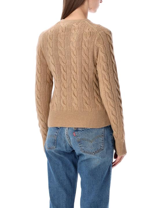 26FW 폴로 랄프로렌 로고 자수 크루넥 가디건 211972104001 BEIGE - POLO RALPH LAUREN