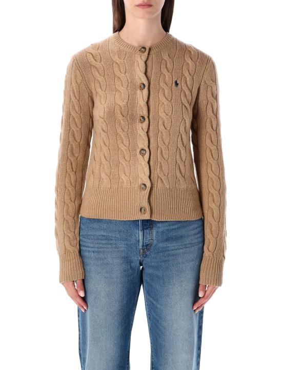 26FW 폴로 랄프로렌 로고 자수 크루넥 가디건 211972104001 BEIGE