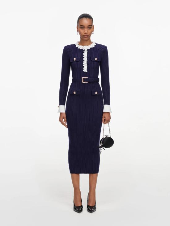26FW 셀프 포트레이트 롱 원피스 AW26101MNNAVY BLU