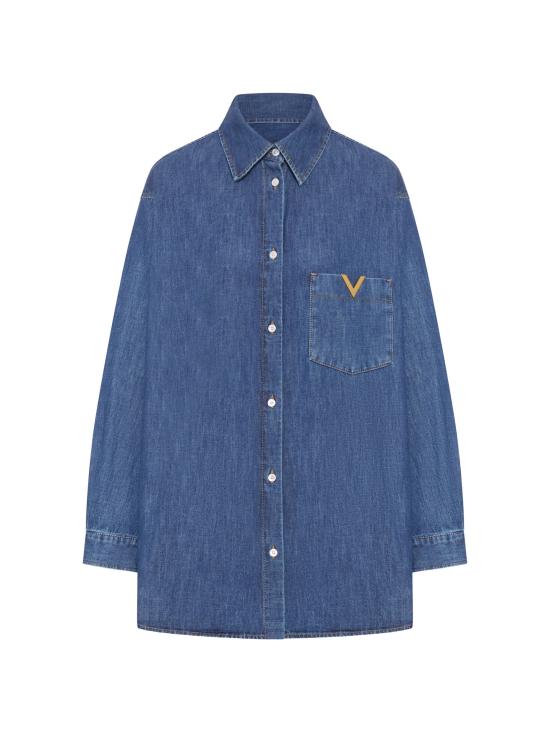26SS 발렌티노 가라바니 데님 셔츠 BDB03K9YA 558 MEDIUM BLUE DENIM