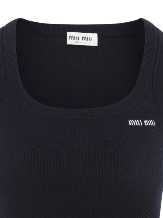 26FW 미우미우 민소매 티셔츠 MMV294SOOO12ZL F0008 BLEU - MIU MIU