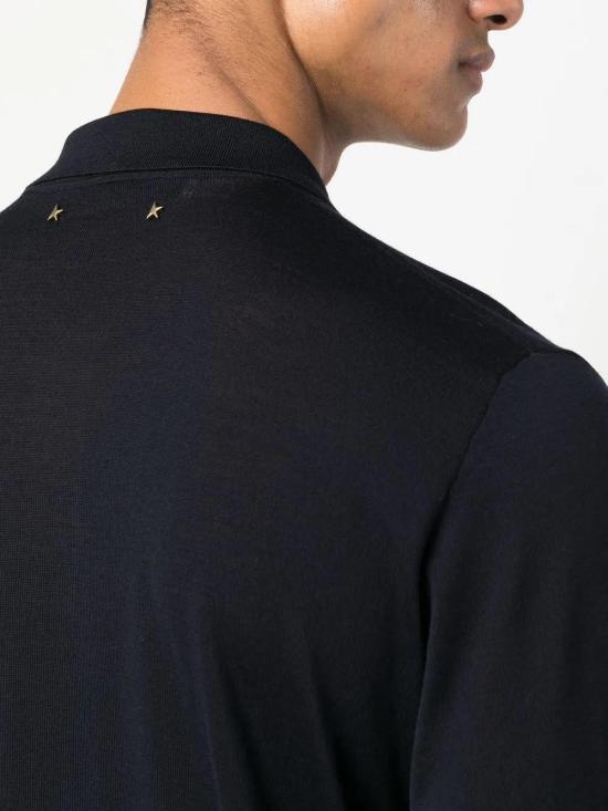 26FW 골든구스 메리노 울 롱 슬리브 폴로 셔츠 GMP01353P00104150501 BLUE - GOLDEN GOOSE