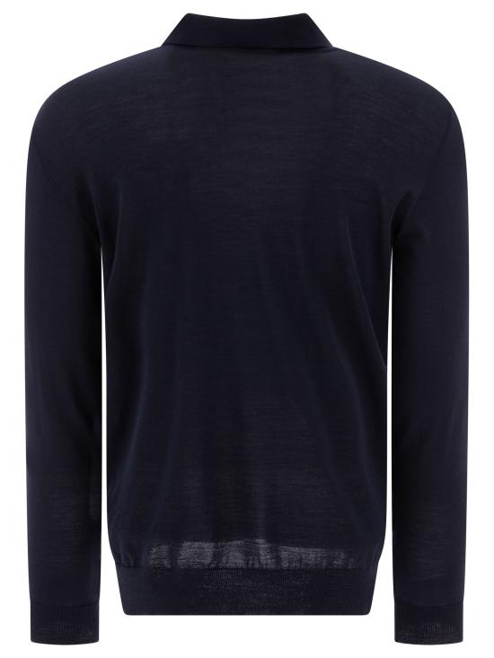 26FW 골든구스 메리노 울 롱 슬리브 폴로 셔츠 GMP01353P00104150501 BLUE - GOLDEN GOOSE