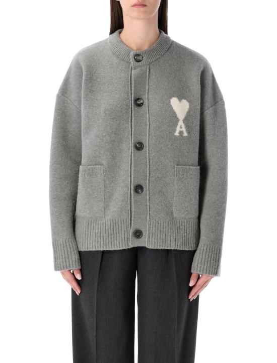 26FW 아미 ADC 하트 인타르시아 알파카 니트 가디건 UKC366KN0135 058 GREY
