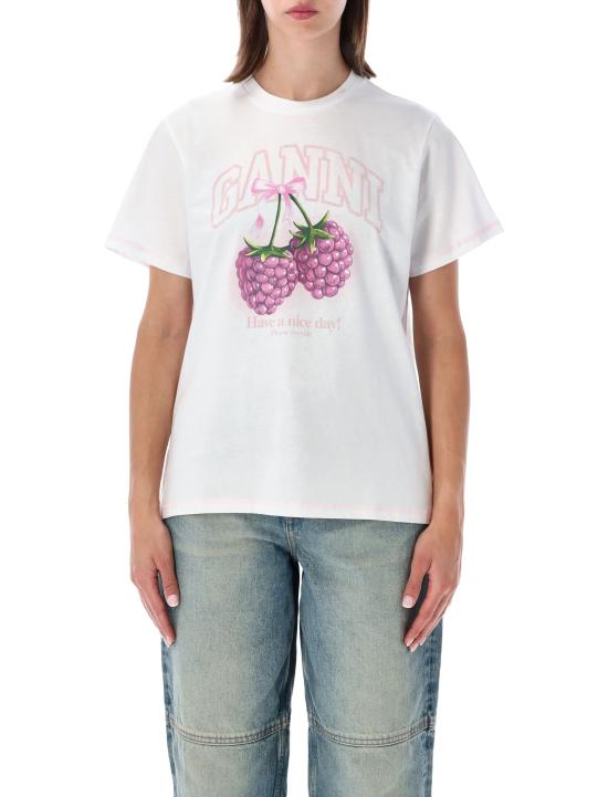 26FW 가니 반팔 티셔츠 A105029411026 151 BRIGHT WHITE