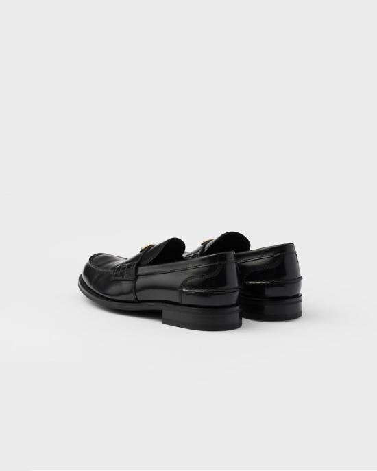 26FW 프라다 브러쉬드 레더 로퍼 2DB223055 F0002 BLACK - PRADA