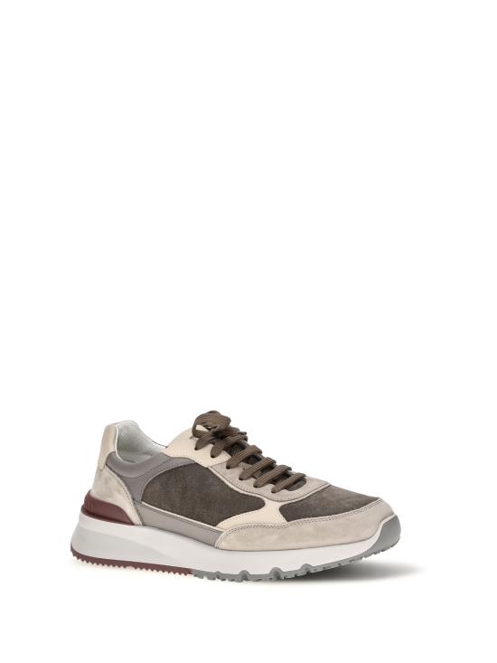26FW 브루넬로 쿠치넬리 누벅 레더 스웨이드 러닝 스니커즈 MZUSNEO355 CYR60 GREY - BRUNELLO CUCINELLI