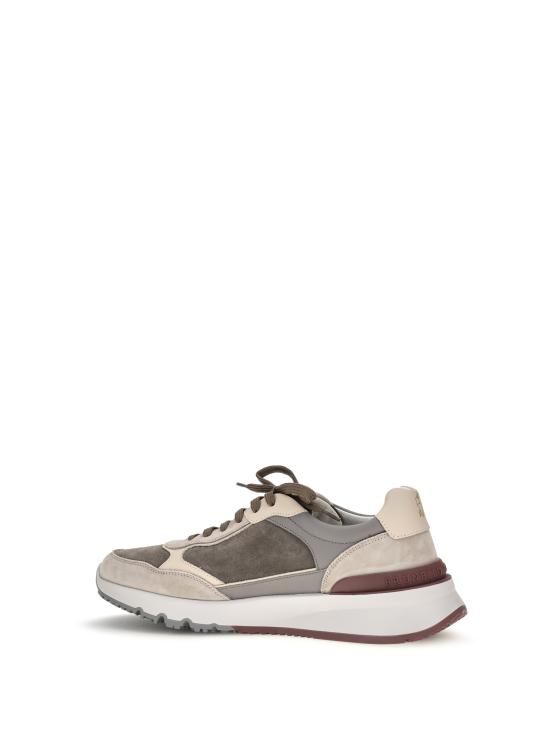 26FW 브루넬로 쿠치넬리 누벅 레더 스웨이드 러닝 스니커즈 MZUSNEO355 CYR60 GREY - BRUNELLO CUCINELLI