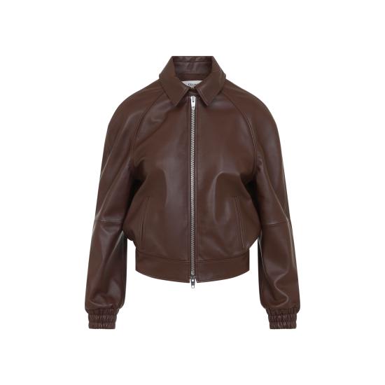 26FW 셀린느 램스킨 재킷 RV0Y6282D 18MH BROWN