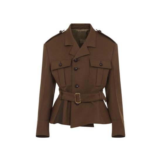 26FW 셀린느 다이애그널 울 페플럼 재킷 RV1913K78 17MC BROWN