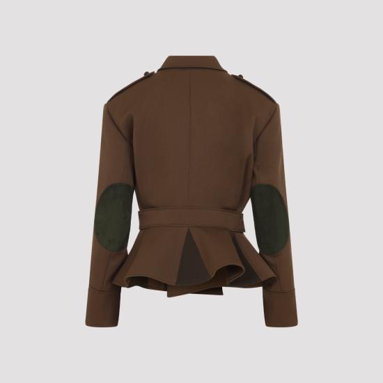 26FW 셀린느 다이애그널 울 페플럼 재킷 RV1913K78 17MC BROWN - CELINE