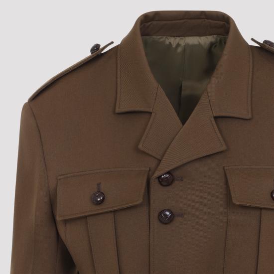 26FW 셀린느 다이애그널 울 페플럼 재킷 RV1913K78 17MC BROWN - CELINE