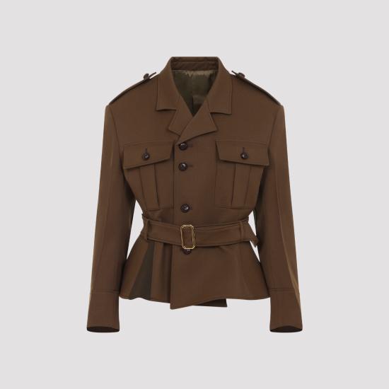 26FW 셀린느 다이애그널 울 페플럼 재킷 RV1913K78 17MC BROWN - CELINE