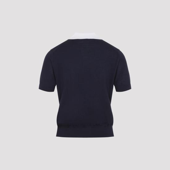 26FW 셀린느 파인 캐시미어 실크 폴로 스웨터 RY0LZ0W27 07NJ BLUE - CELINE