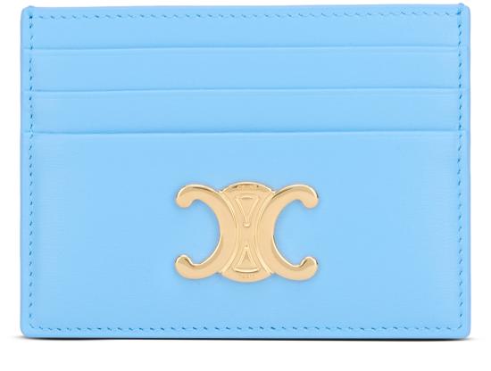 26FW 셀린느 카프스킨 트리옹프 카드 홀더 10L833DPV 07SB BLUE - CELINE